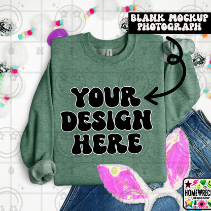 G18000 GILDAN | FOLDED BUNNY EARS BUNNY TAILS MOCK UPS | SINGLES