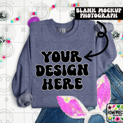 G18000 GILDAN | FOLDED BUNNY EARS BUNNY TAILS MOCK UPS | SINGLES