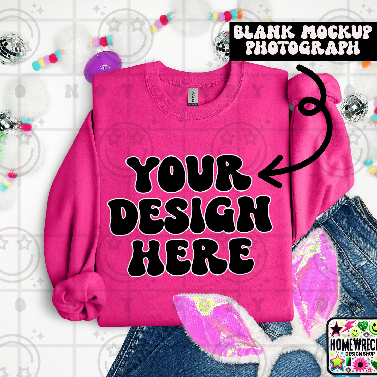 G18000 GILDAN | FOLDED BUNNY EARS BUNNY TAILS MOCK UPS | SINGLES