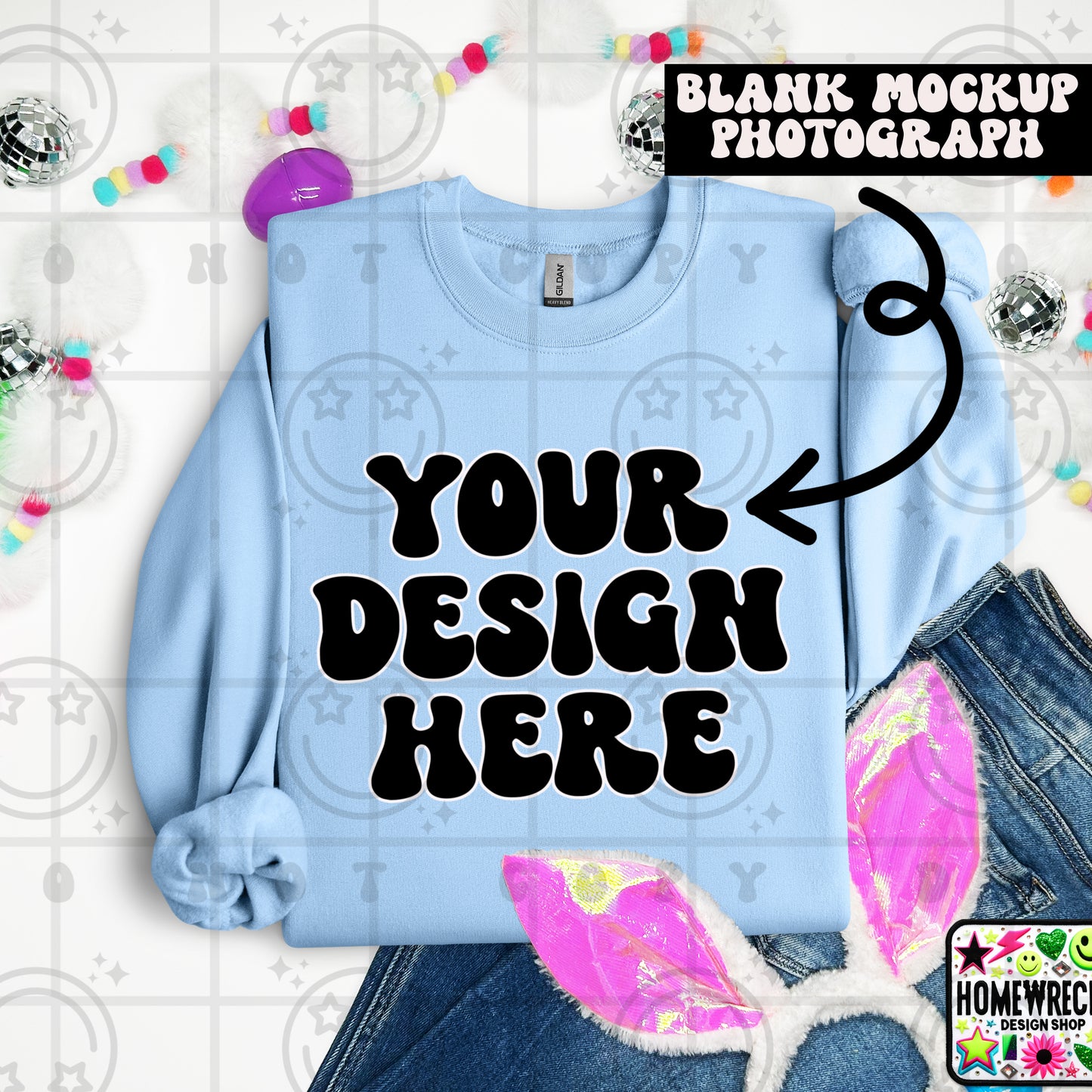 G18000 GILDAN | FOLDED BUNNY EARS BUNNY TAILS MOCK UPS | SINGLES