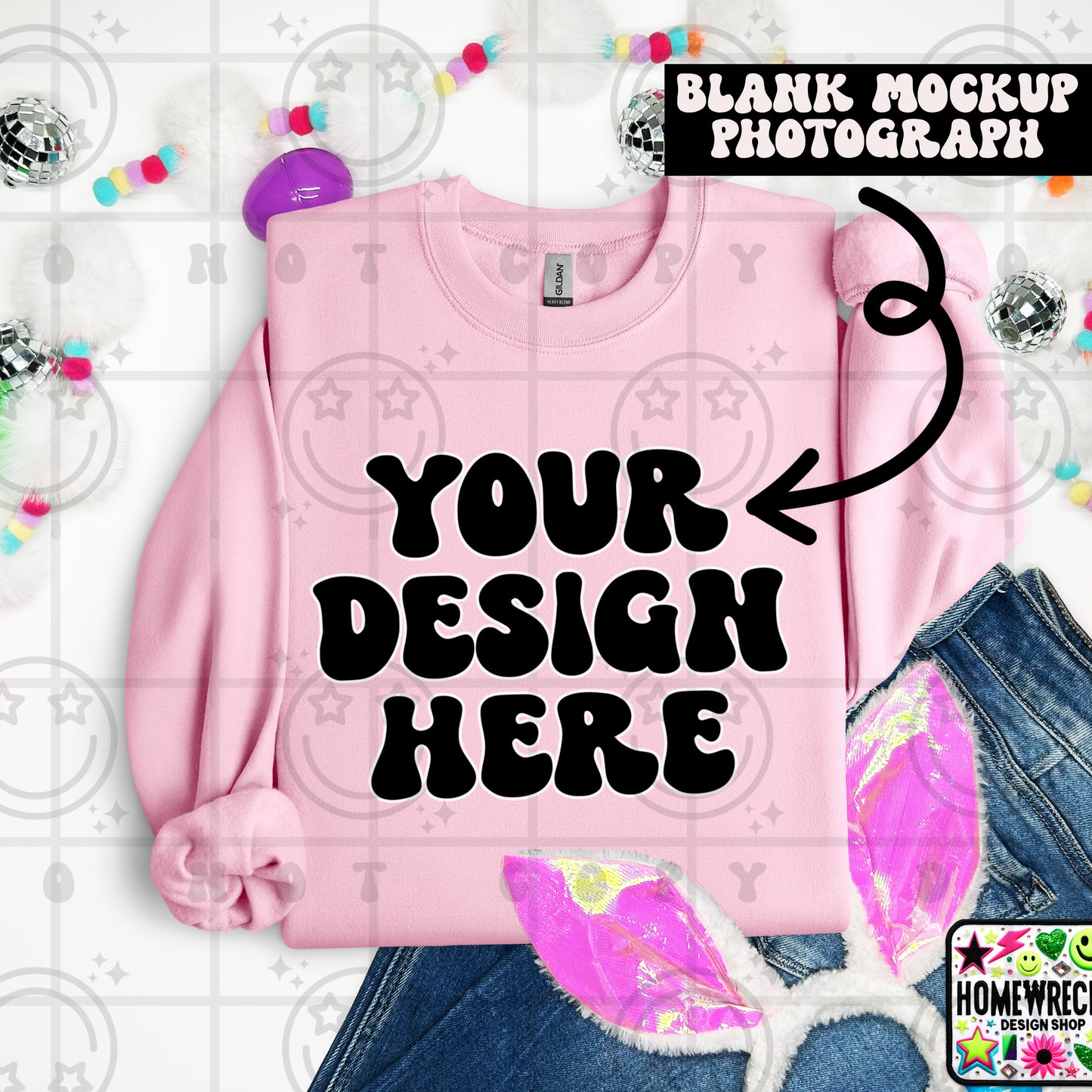 G18000 GILDAN | FOLDED BUNNY EARS BUNNY TAILS MOCK UPS | SINGLES