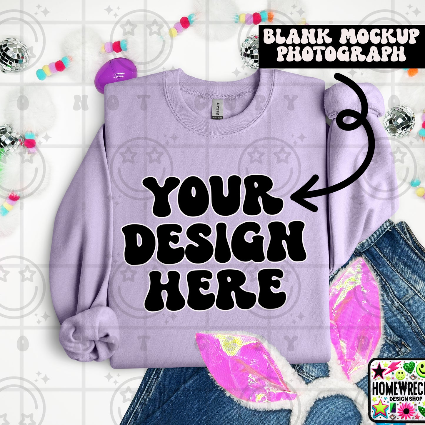 G18000 GILDAN | FOLDED BUNNY EARS BUNNY TAILS MOCK UPS | SINGLES