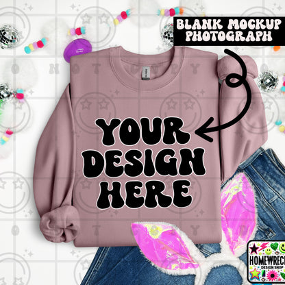 G18000 GILDAN | FOLDED BUNNY EARS BUNNY TAILS MOCK UPS | SINGLES