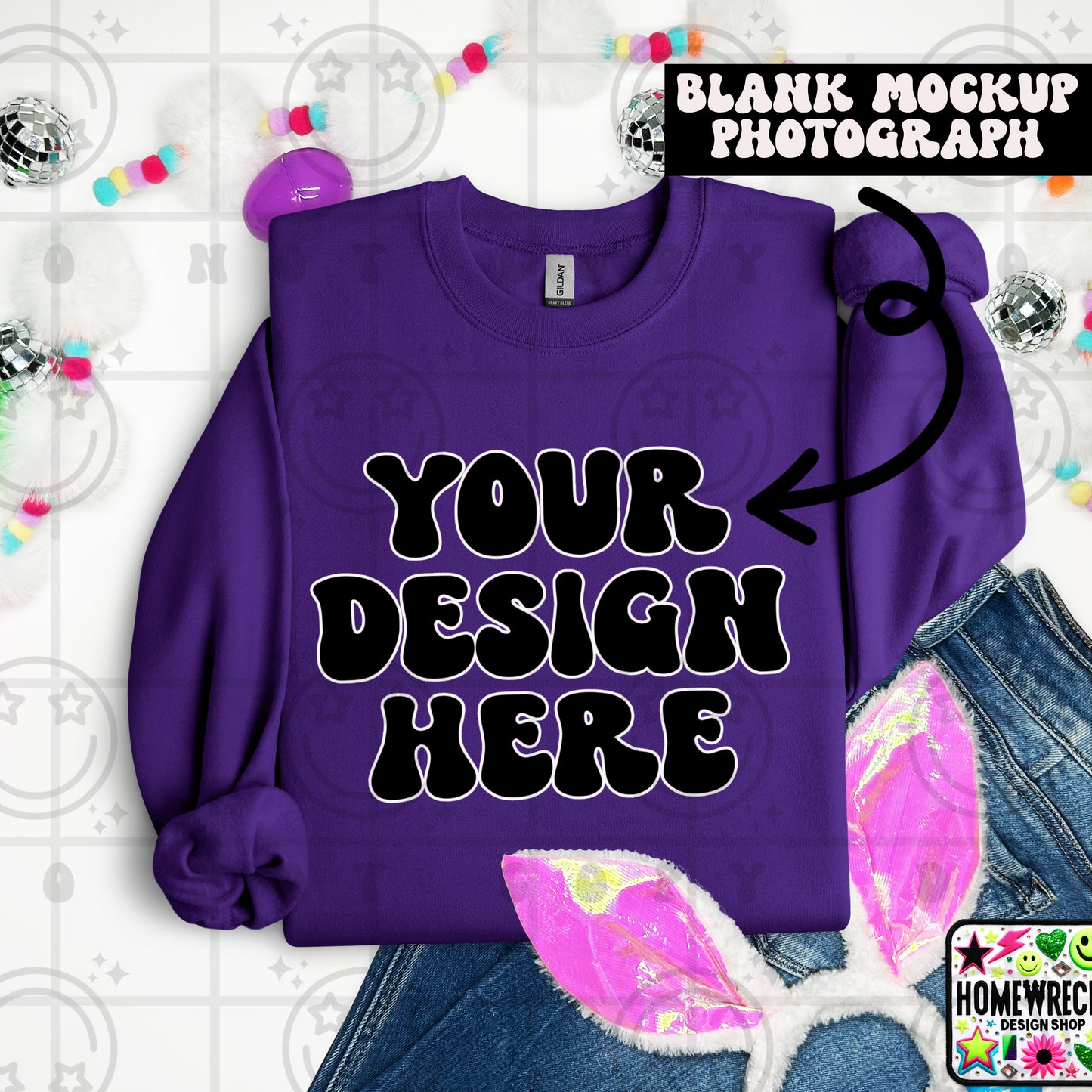 G18000 GILDAN | FOLDED BUNNY EARS BUNNY TAILS MOCK UPS | SINGLES