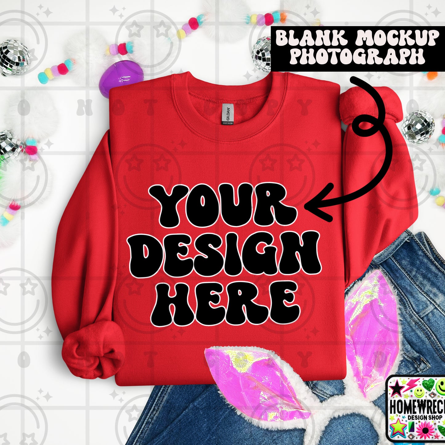 G18000 GILDAN | FOLDED BUNNY EARS BUNNY TAILS MOCK UPS | SINGLES