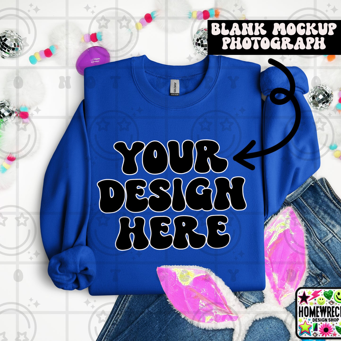 G18000 GILDAN | FOLDED BUNNY EARS BUNNY TAILS MOCK UPS | SINGLES