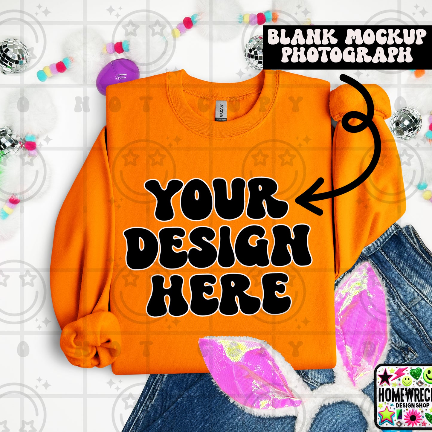 G18000 GILDAN | FOLDED BUNNY EARS BUNNY TAILS MOCK UPS | SINGLES