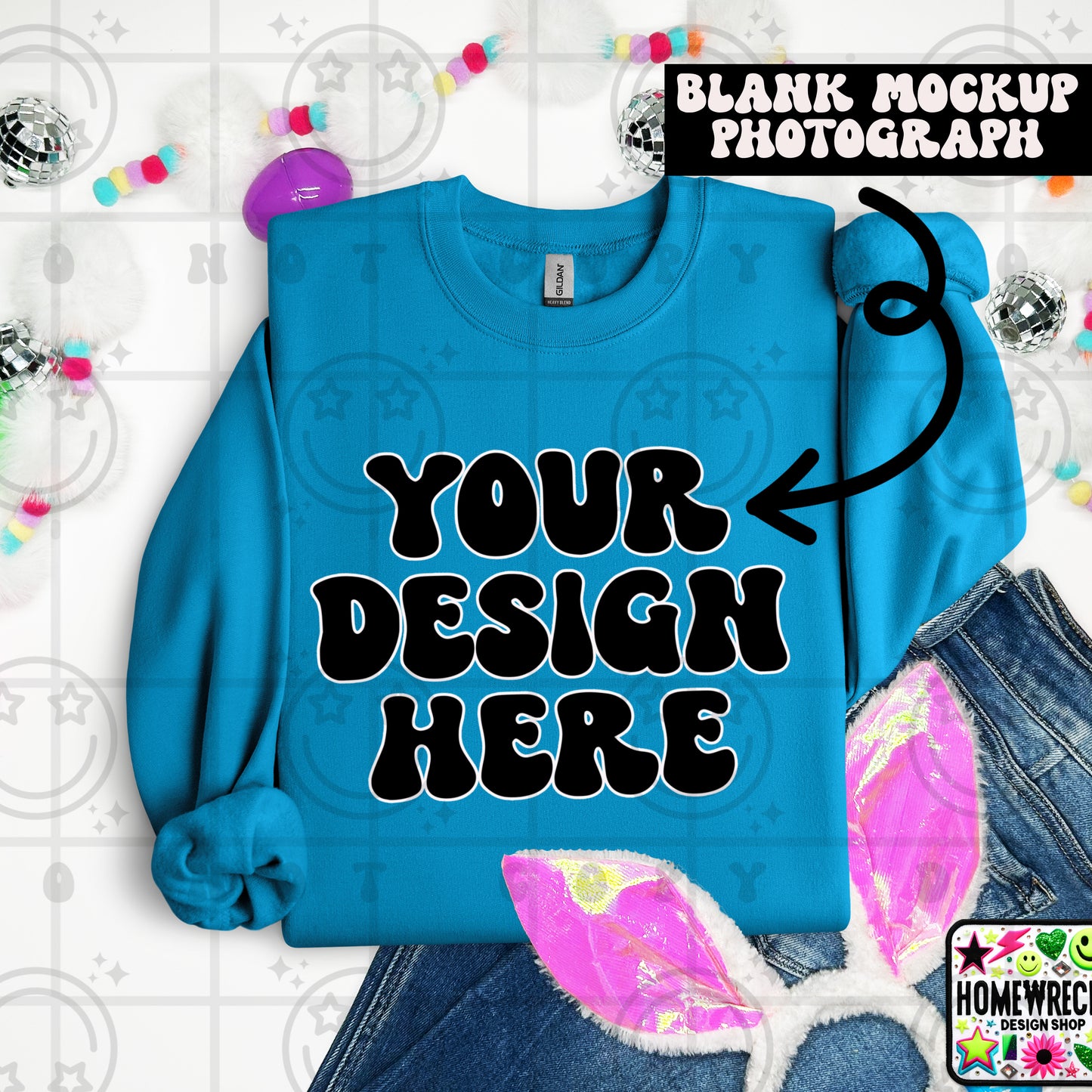 G18000 GILDAN | FOLDED BUNNY EARS BUNNY TAILS MOCK UPS | SINGLES