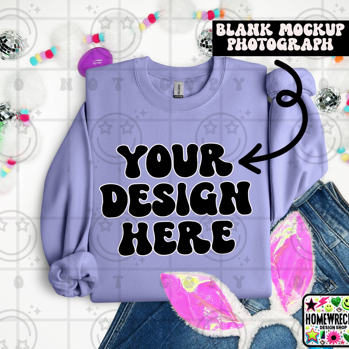 G18000 GILDAN | FOLDED BUNNY EARS BUNNY TAILS MOCK UPS | SINGLES