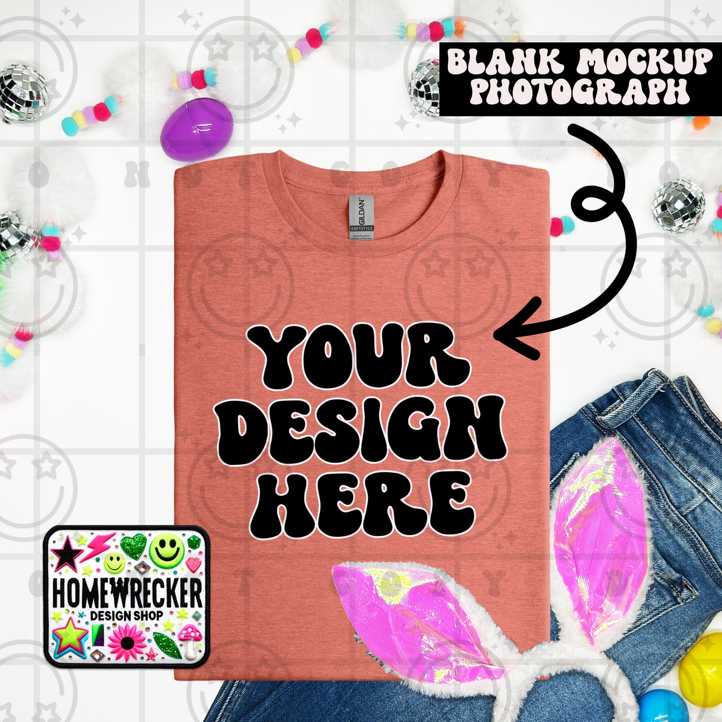 G64000 GILDAN | FOLDED BUNNY EARS BUNNY TAILS MOCK UPS | SINGLES