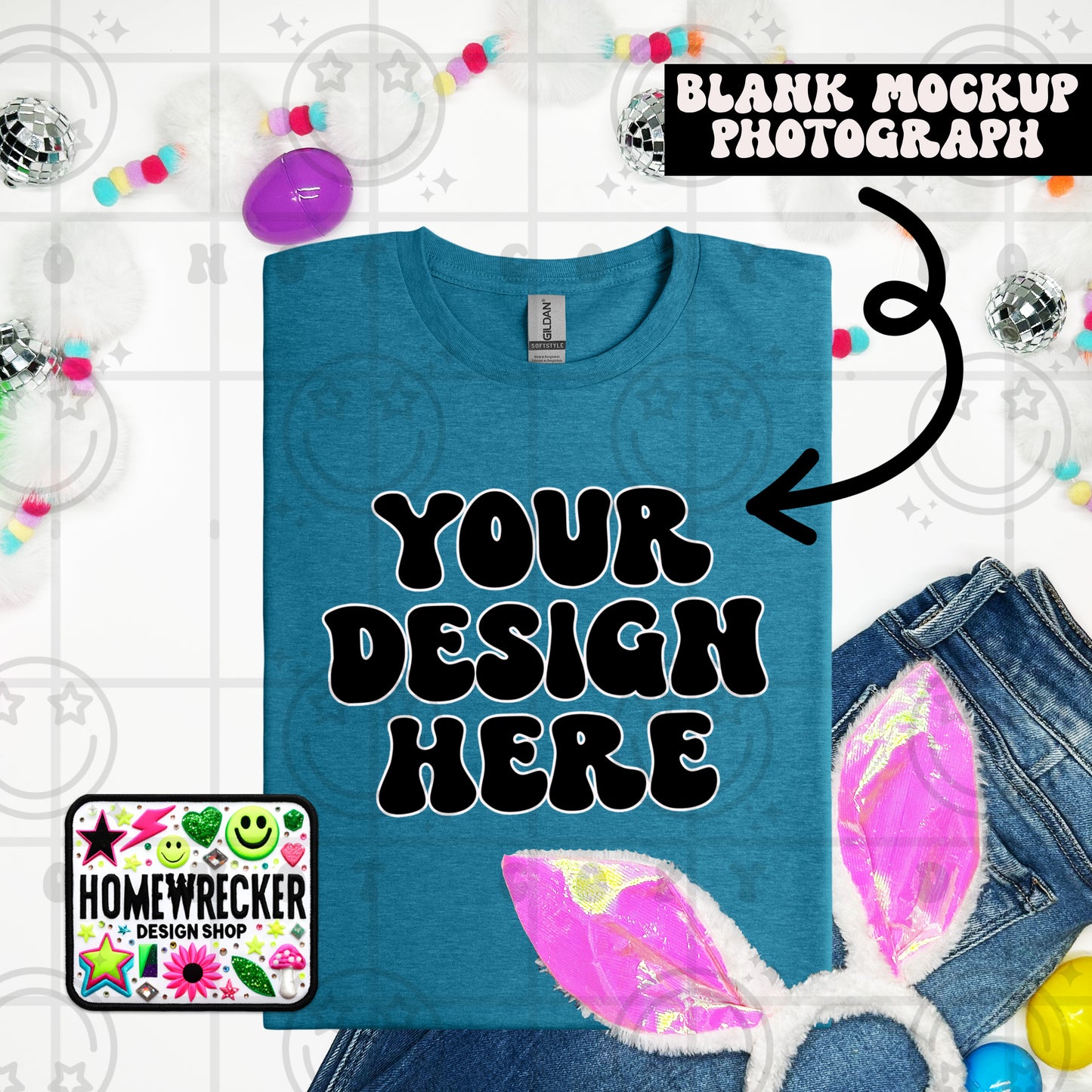 G64000 GILDAN | FOLDED BUNNY EARS BUNNY TAILS MOCK UPS | SINGLES