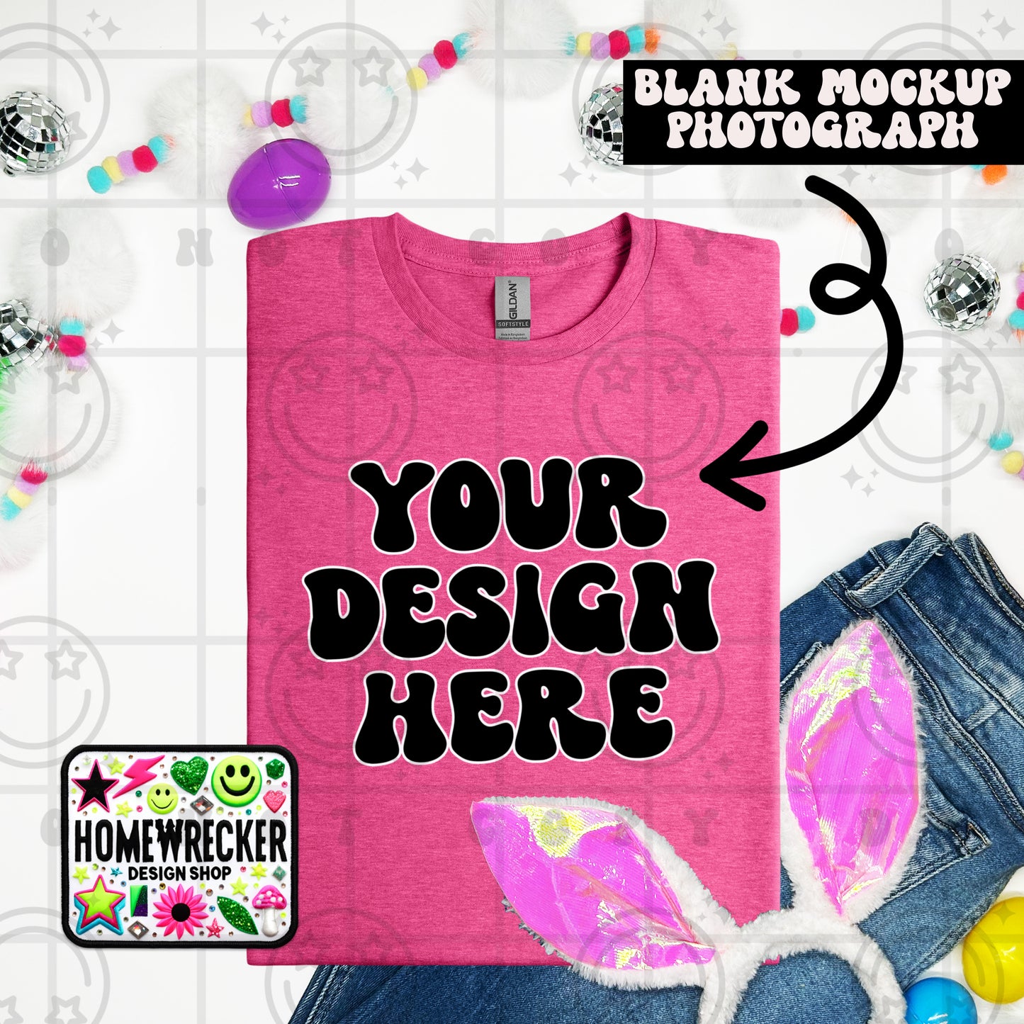 G64000 GILDAN | FOLDED BUNNY EARS BUNNY TAILS MOCK UPS | SINGLES