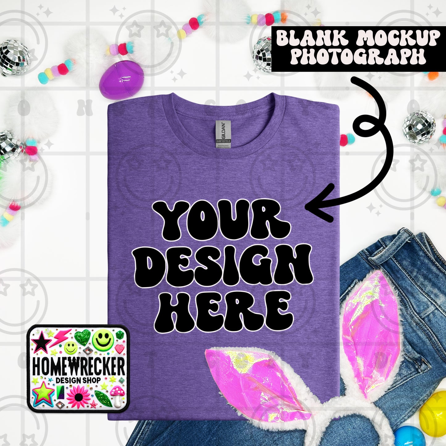 G64000 GILDAN | FOLDED BUNNY EARS BUNNY TAILS MOCK UPS | SINGLES