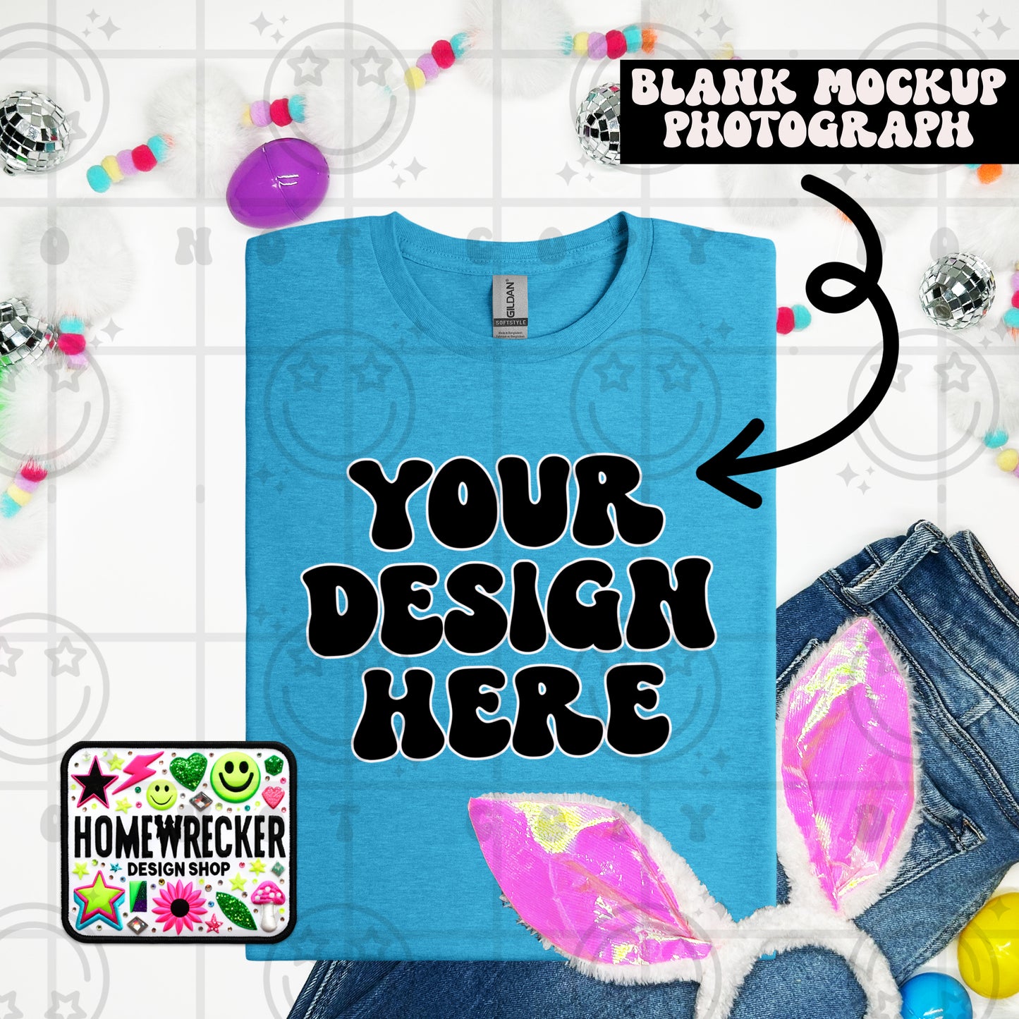 G64000 GILDAN | FOLDED BUNNY EARS BUNNY TAILS MOCK UPS | SINGLES