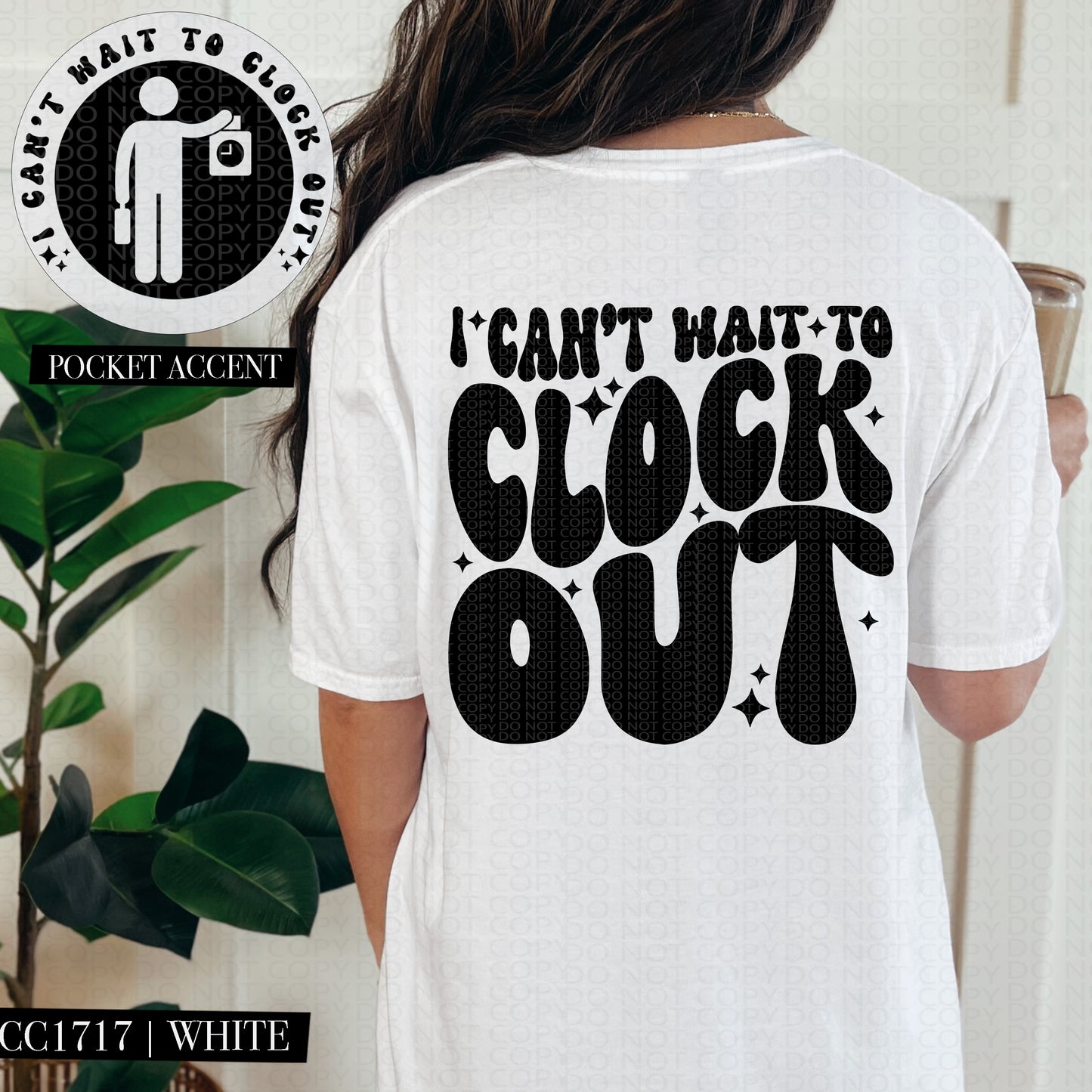 I Can't Wait to Clock Out | Wavy Snarky PNG
