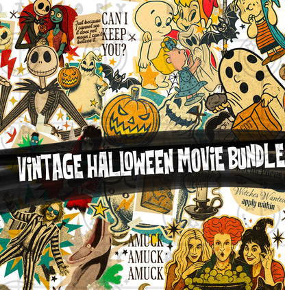 Vintage Halloween Movie Collage BUNDLE - 8 files