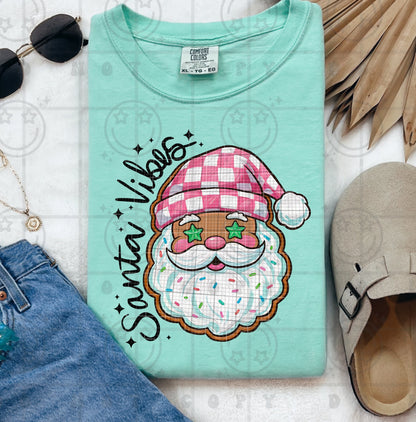 Santa Vibes Christmas Cookie PNG Christmas Design