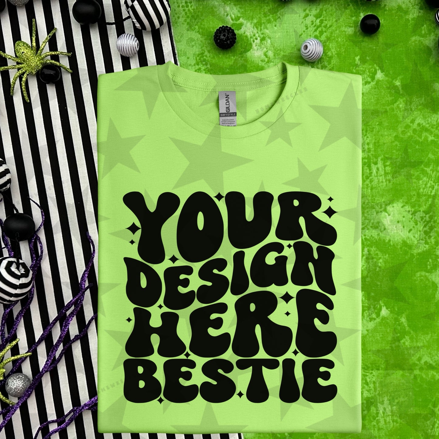 Gildan Softstyle 64000 Halloween Mockup | Lime