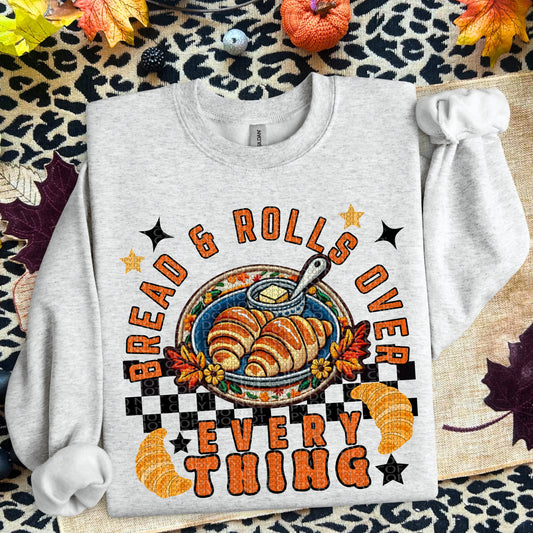 Bread and Rolls over Everything | Thanksgiving Faux Embroidery PNG