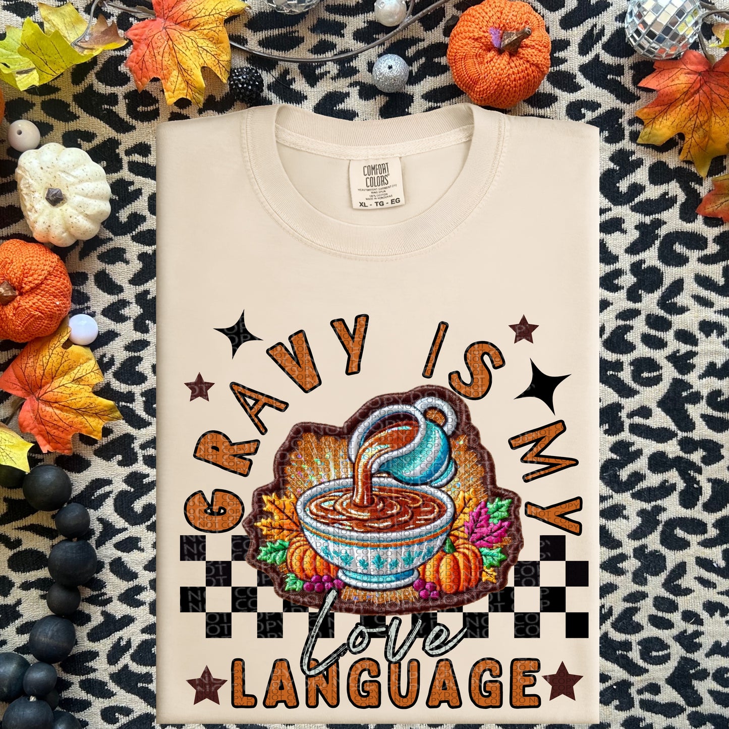 Gravy is my Love Language | Thanksgiving Faux Embroidery PNG