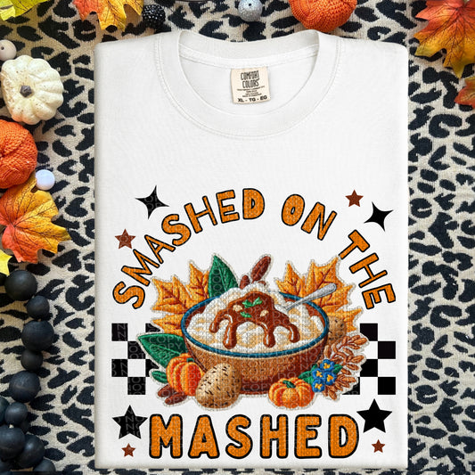 Smashed on the Mashed | Thanksgiving Faux Embroidery PNG