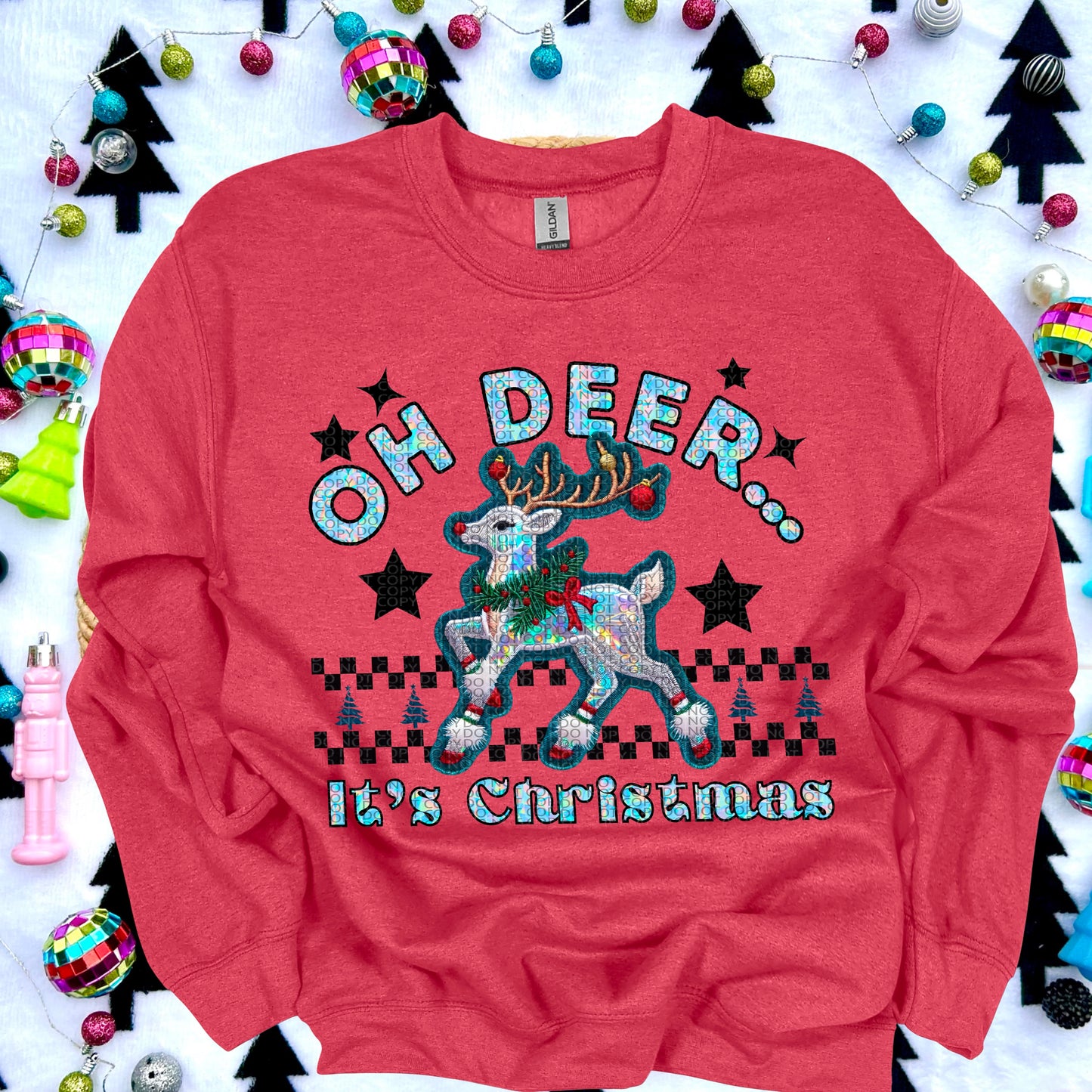 Oh Deer it’s Christmas Faux Embroidery