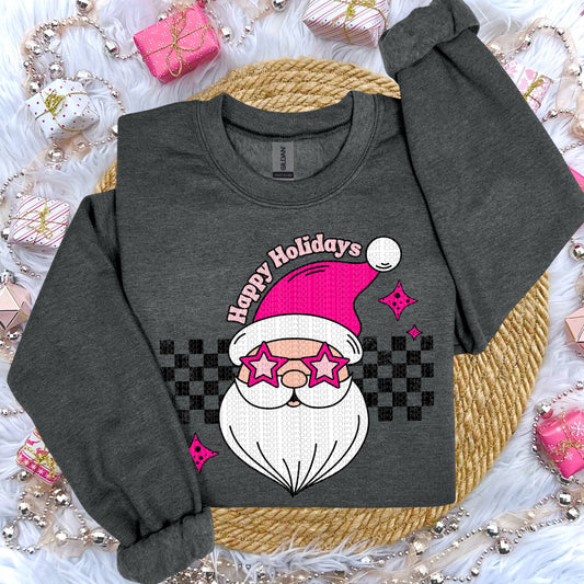 Retro Santa Happy Holidays