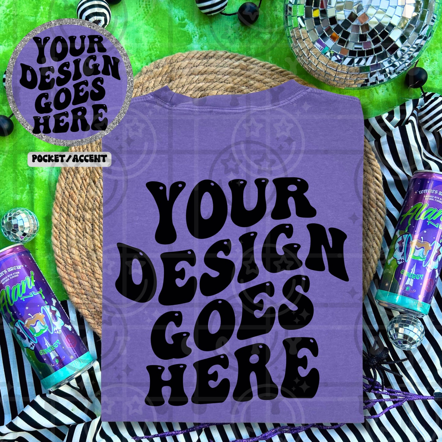 CC1717 Mockup BACK WITH POCKET Accent | Witches Brew Halloween | VIOLET