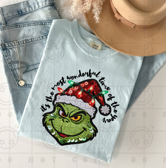 Its the most wonderful time of the year faux light faux sequin PNG