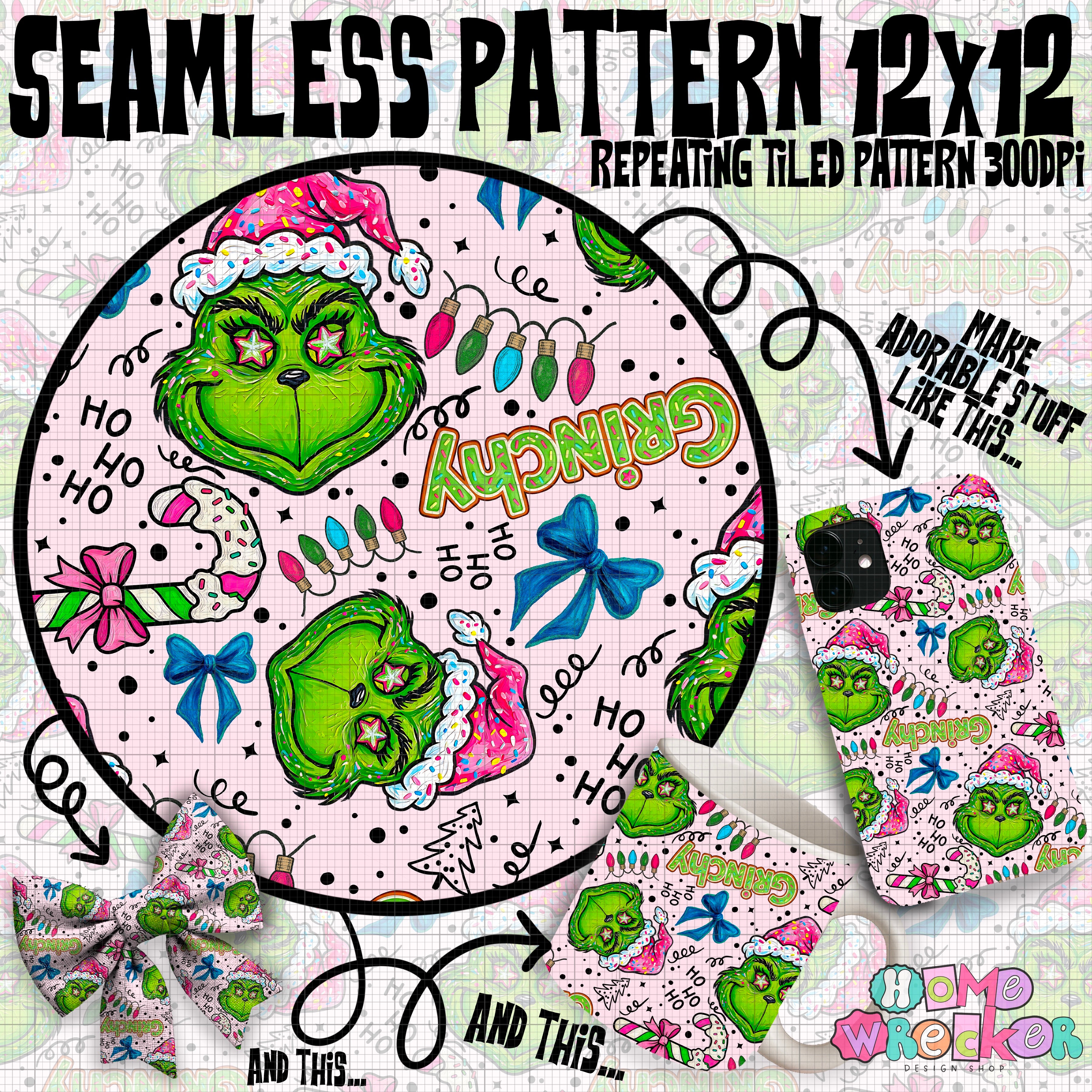 Gr*nchy Pink Seamless Repeating Faux Embroidery Pattern – Homewrecker ...