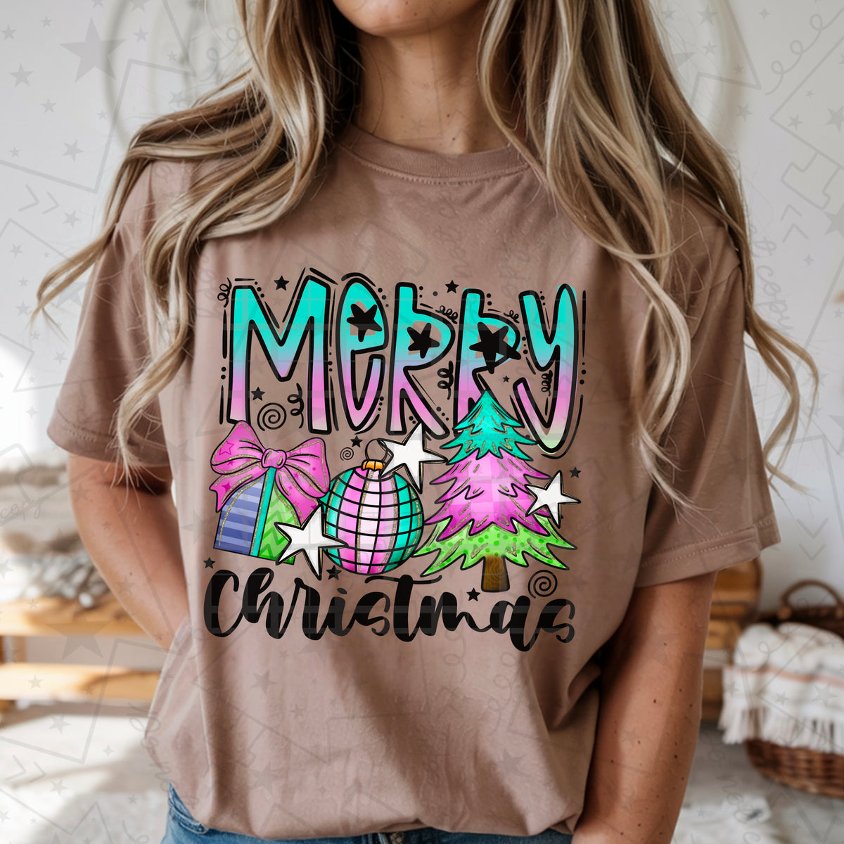 Merry Christmas Disco PNG design mockup