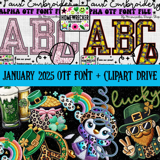 JANUARY 2025 OTF FONT + CLIPART GOOGLE DRIVE