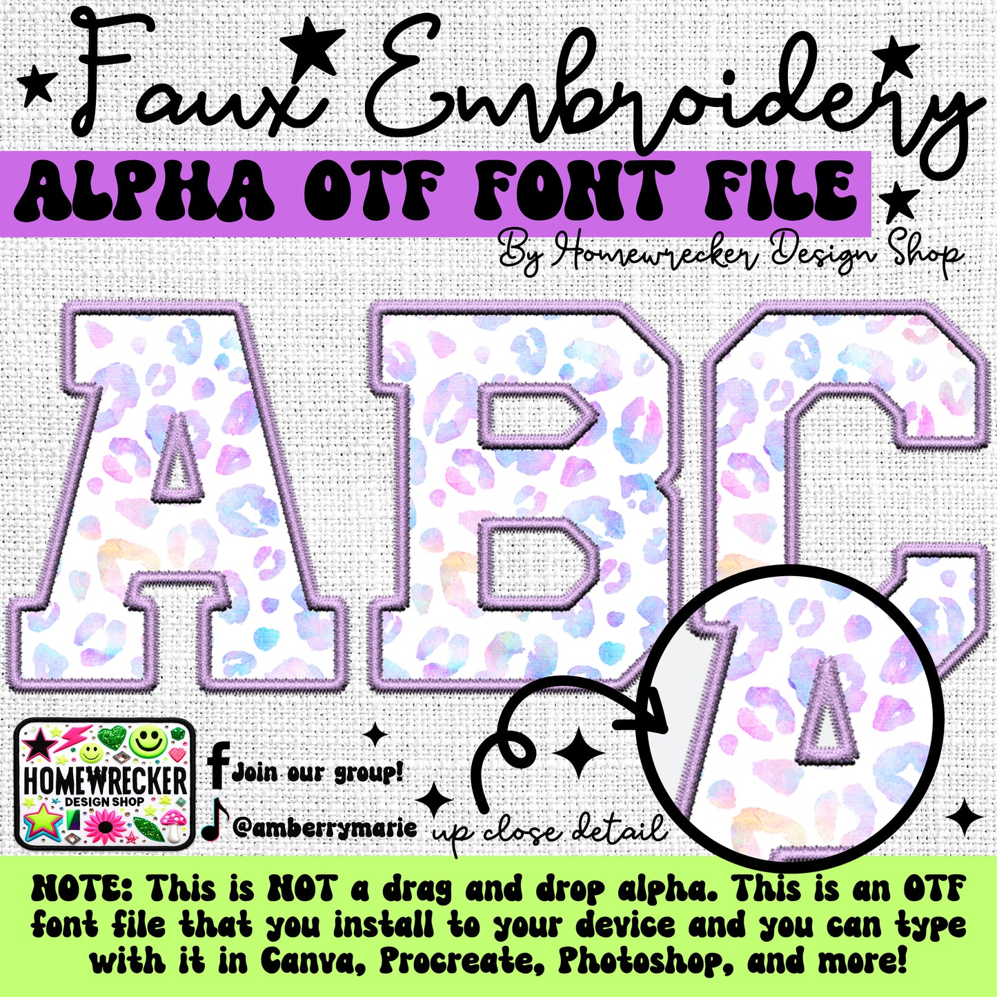 Pastel Valentine's Day Faux Embroidery 20+ CLIPART + 5pc OTF FONT Bundle