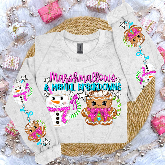 Marshmallows & Mental Breakdowns Hand Drawn PNG with Matching Sleeve