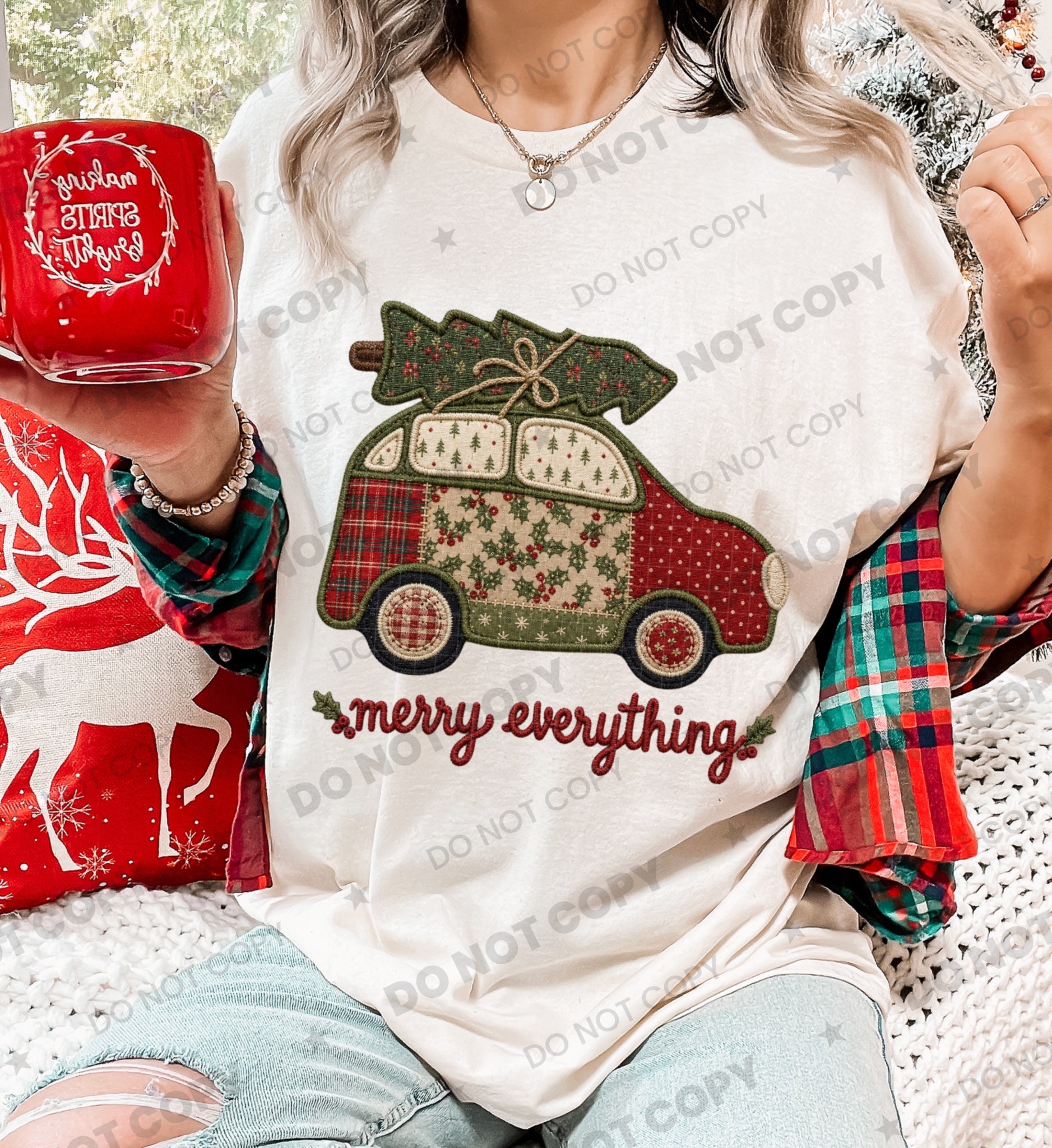 Merry Everything patchwork PNG design from Homewrecker Design Shop