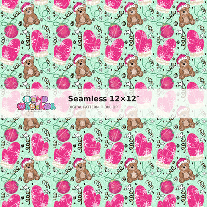 Watermarked preview: Mint Bear Small Repeat