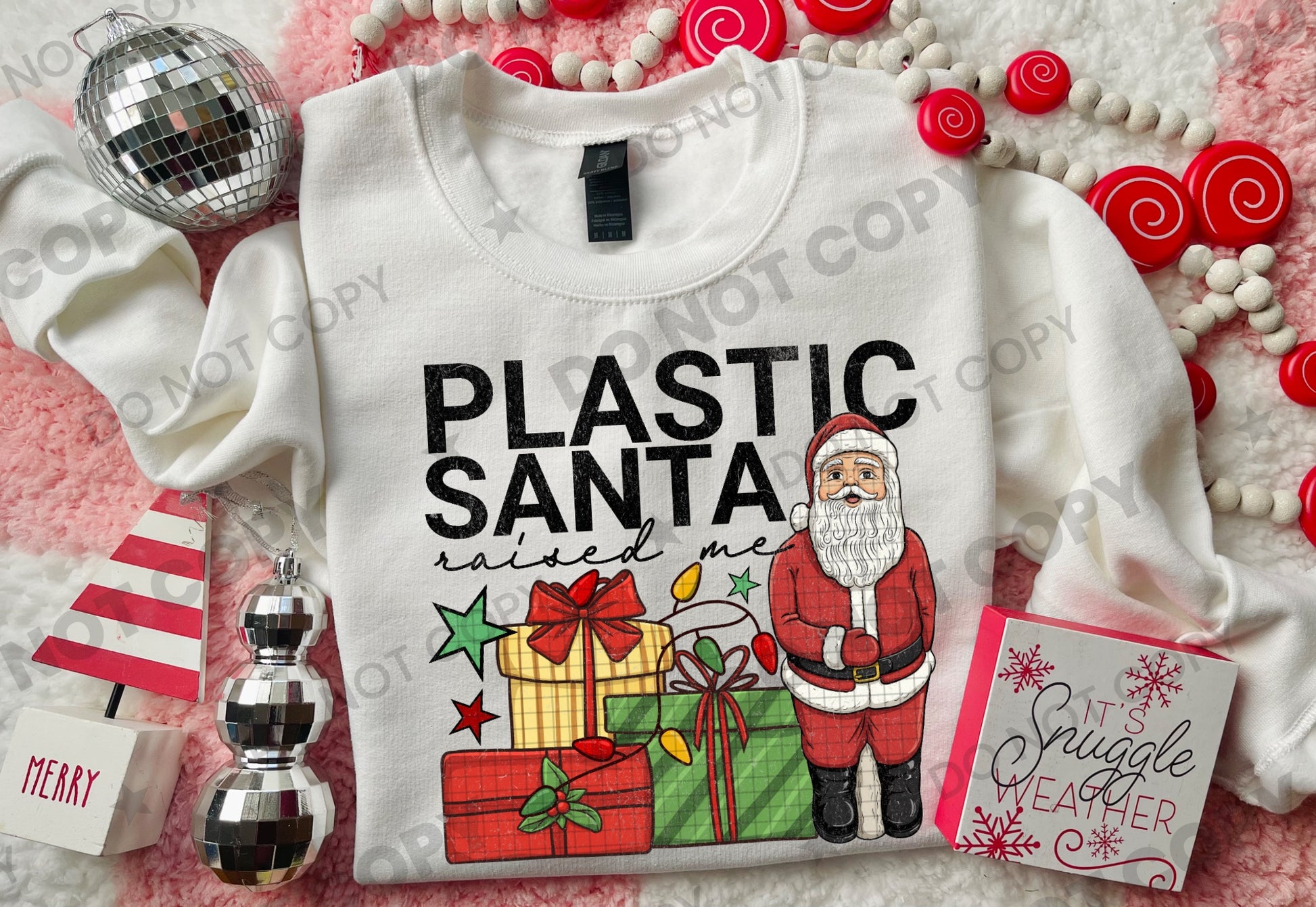Plastic Santa Raised Me retro blow mold Christmas PNG design from Homewrecker Design Shop