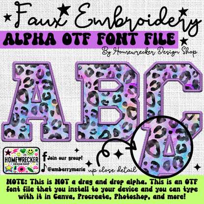 Pastel Valentine's Day Faux Embroidery 20+ CLIPART + 5pc OTF FONT Bundle