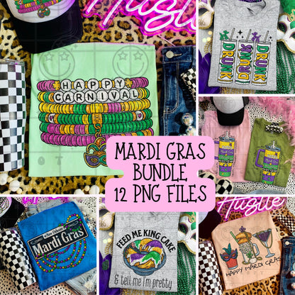 Mardi Gras Distressed PNG Bundle