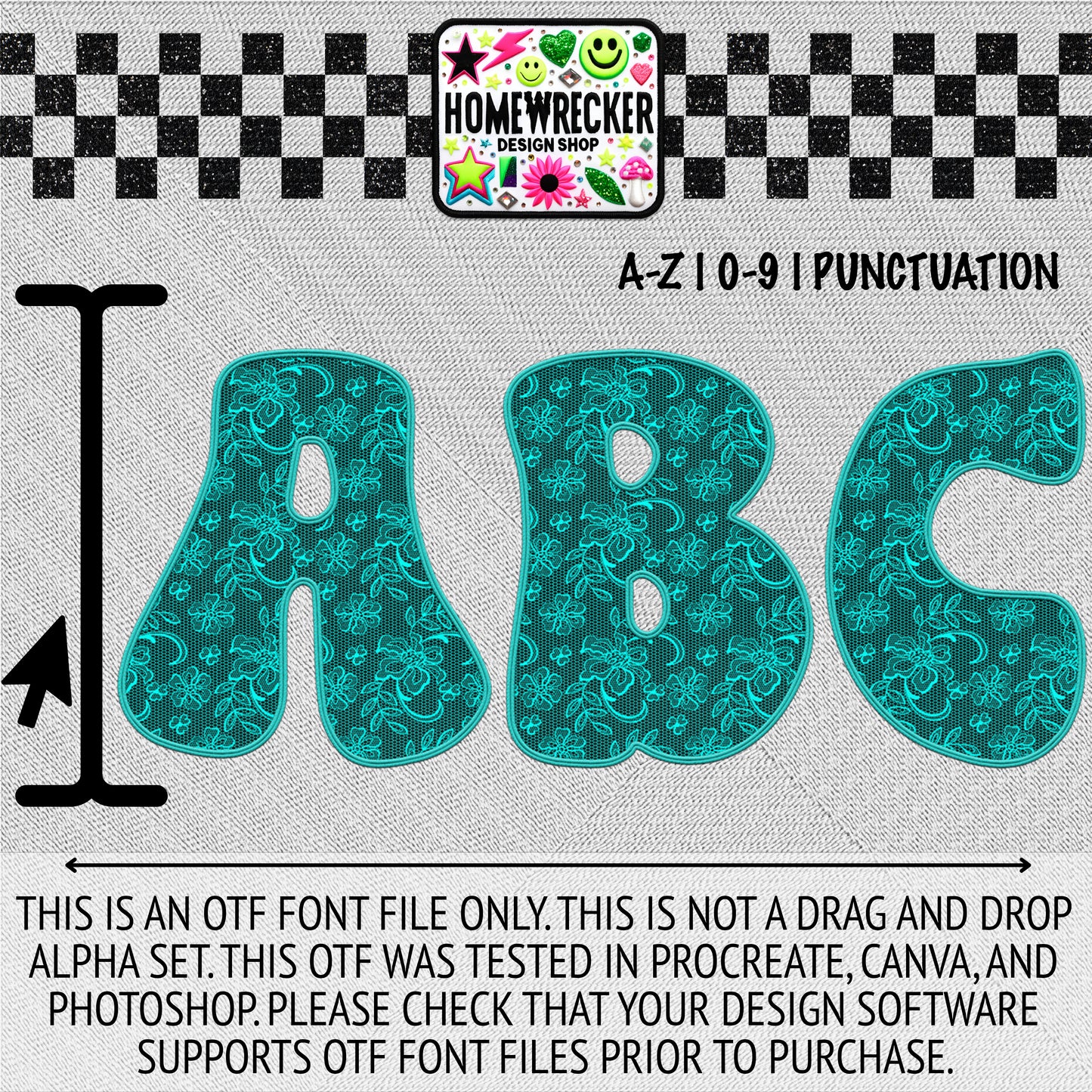 Faux Embroidery Lace Groovy Style | OTF FONT BUNDLE | 12 OTF FONT FILES