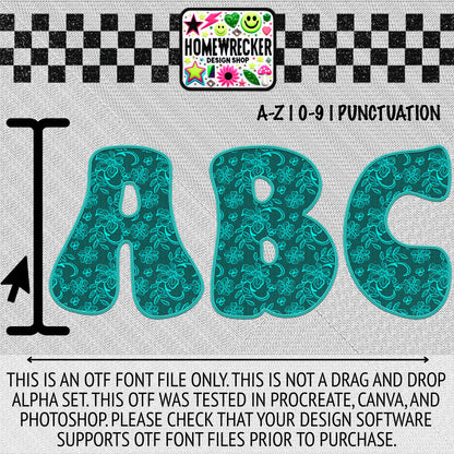 Faux Embroidery Lace Groovy Style | OTF FONT BUNDLE | 12 OTF FONT FILES