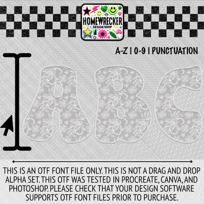 Faux Embroidery Lace Groovy Style | OTF FONT BUNDLE | 12 OTF FONT FILES