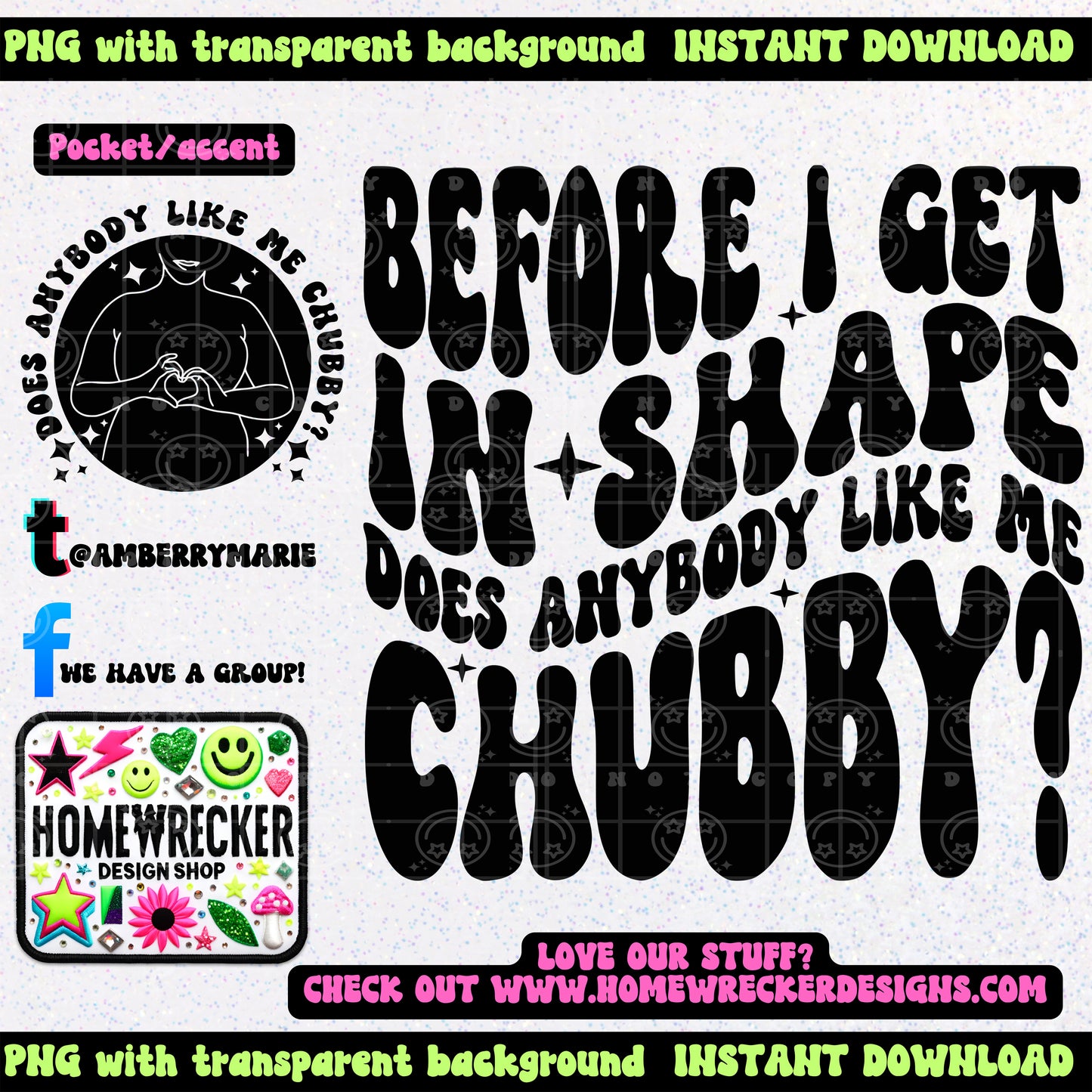 Before I get in Shape | Wavy Snarky PNG