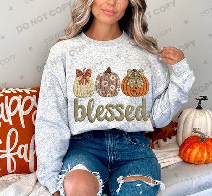 Blessed pumpkin trio PNG design from Homewrecker Design Shop