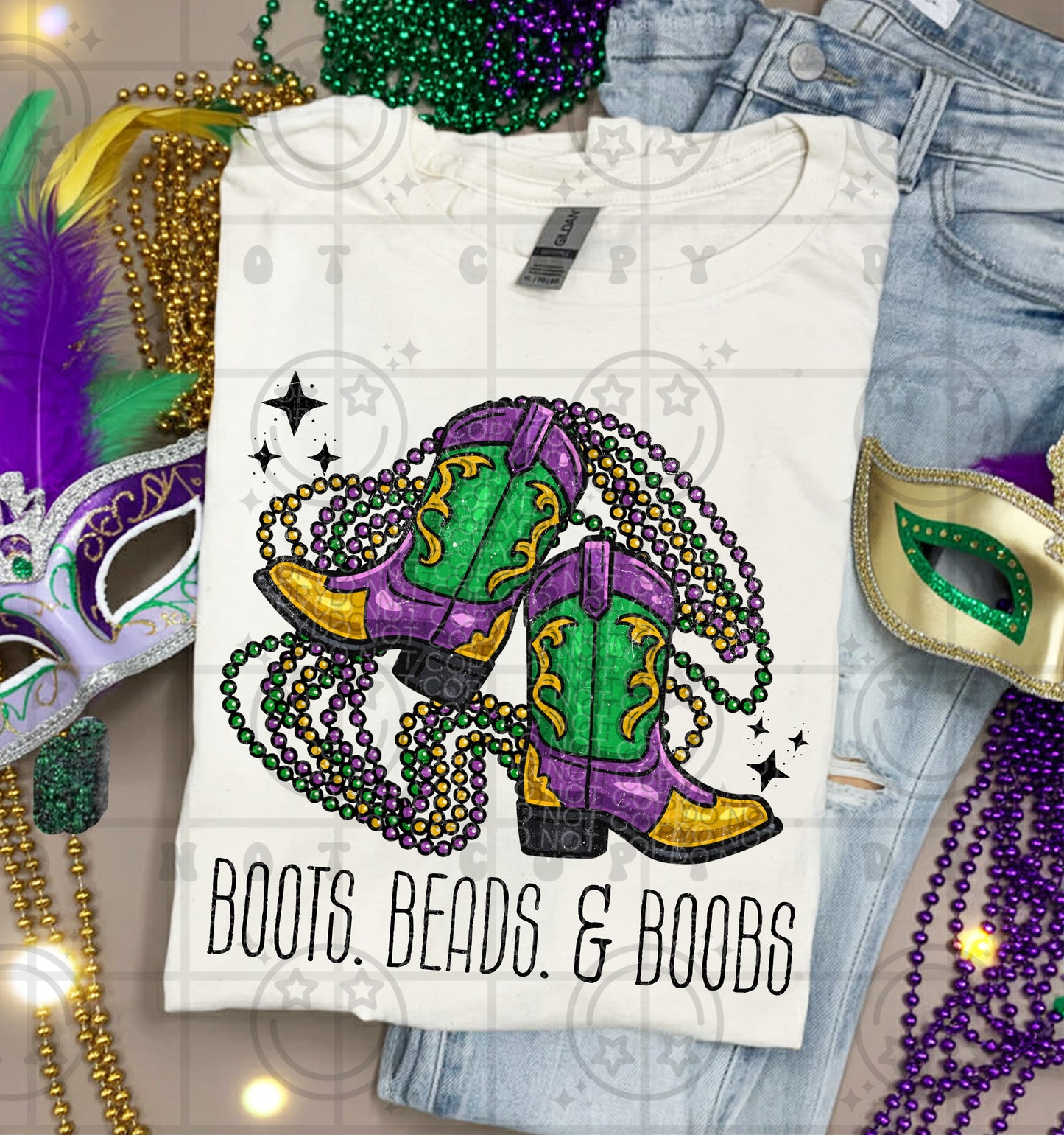 Mardi Gras Distressed PNG Bundle