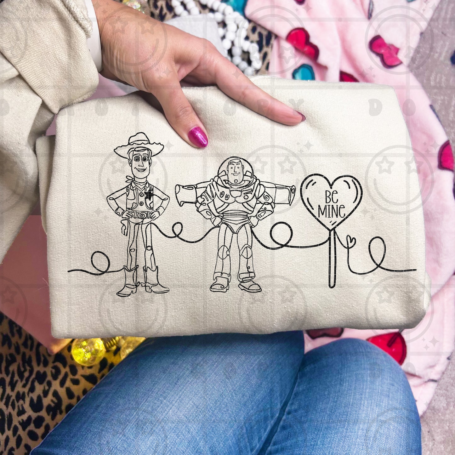 Be Mine Character Line Drawing PNG Digital Download