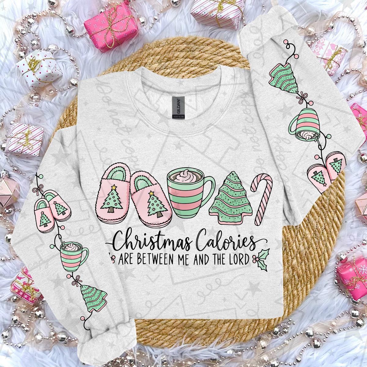 Christmas Calories Are Between Me And The Lord PNG design from Homewrecker Design Shop