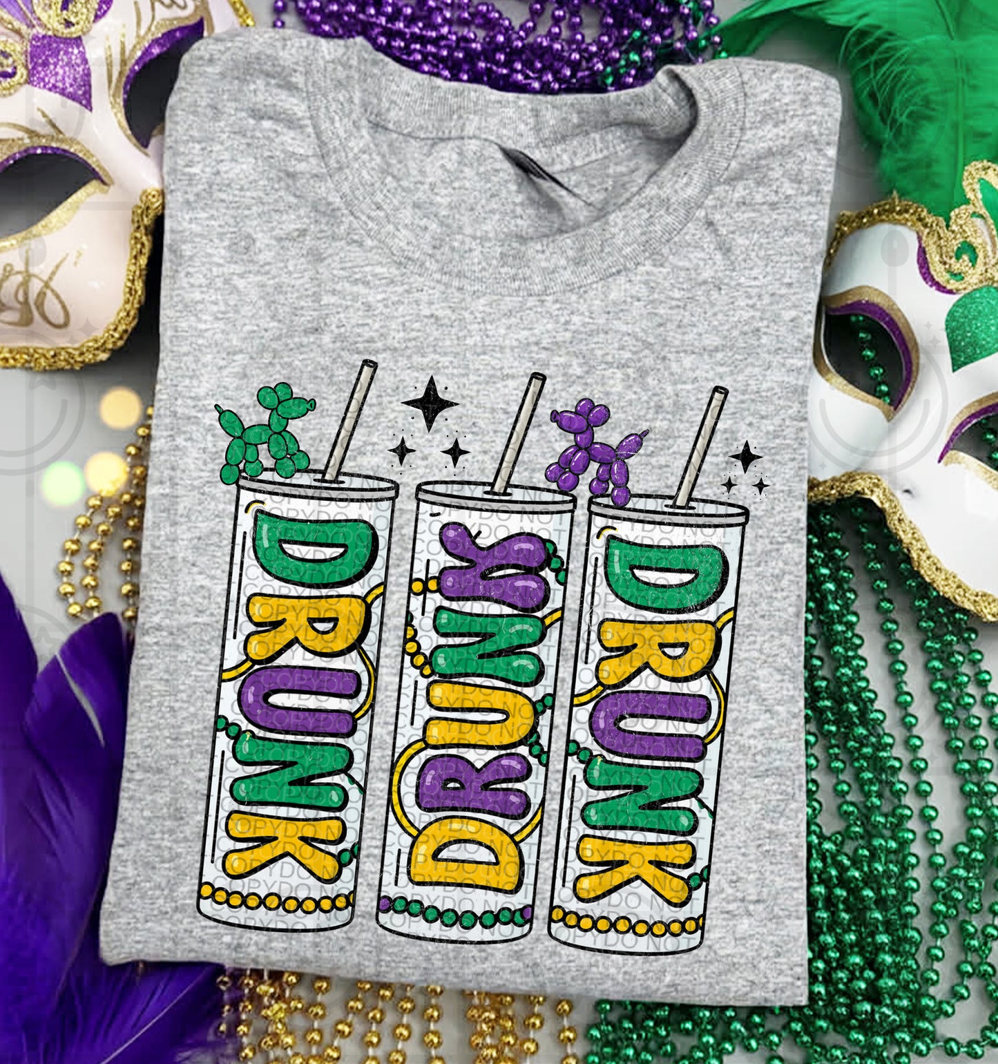 Mardi Gras Distressed PNG Bundle