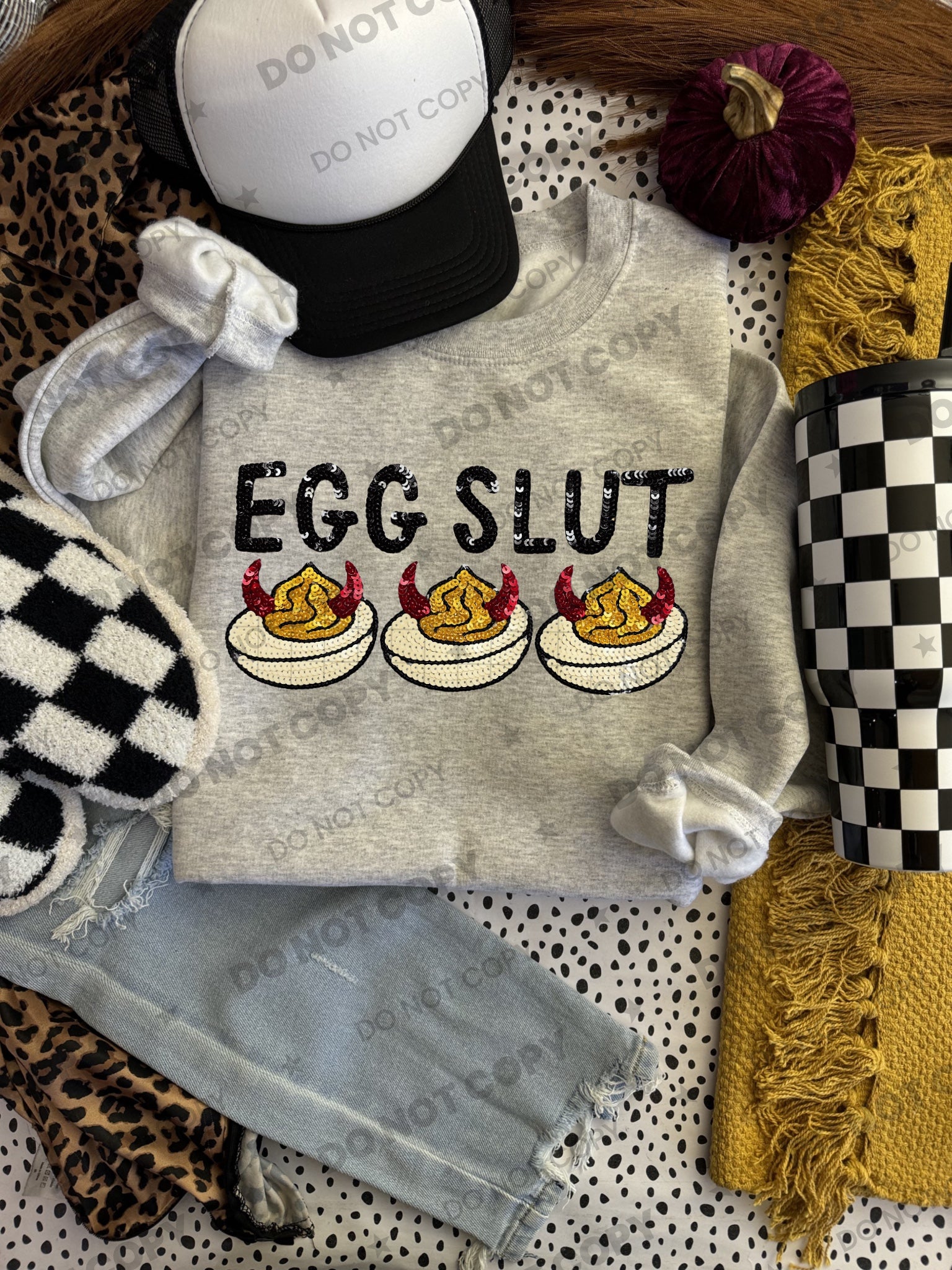 Egg Slut faux sequin PNG design from Homewrecker Design Shop