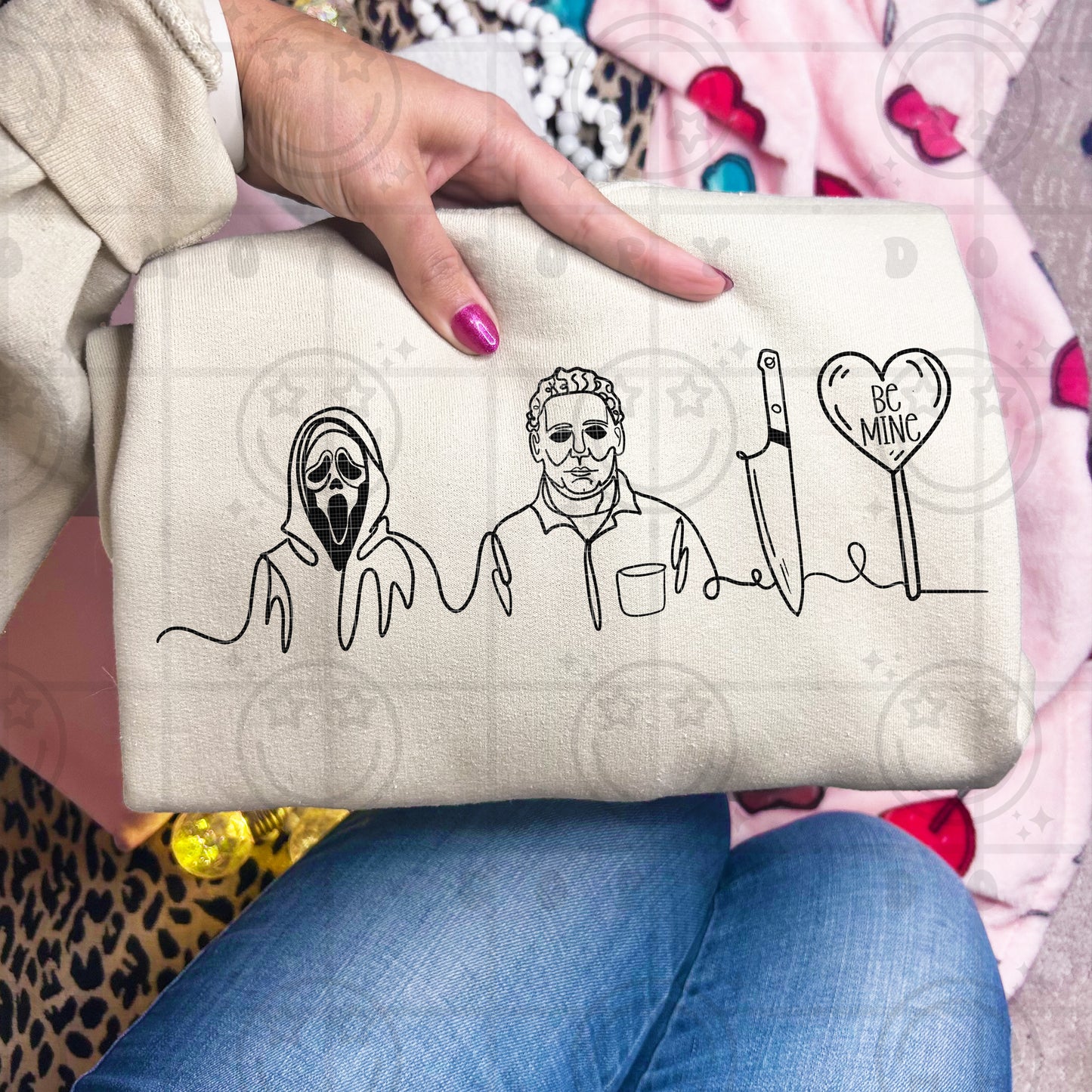 Be Mine Character Line Drawing PNG Digital Download